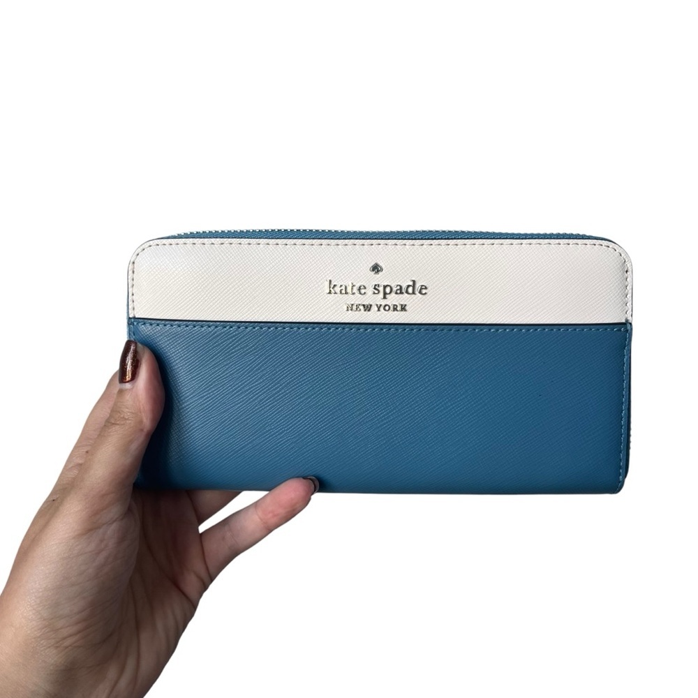 Kate Spade New York Staci Zip Wallet Blue/Cream